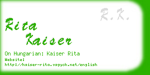 rita kaiser business card
